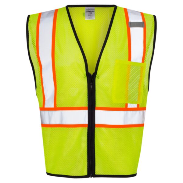 Unisex Economy Contrasting Vest with Zippered Front Thumbnail