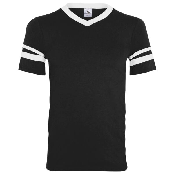 Youth V-Neck Jersey with Striped Sleeves Thumbnail