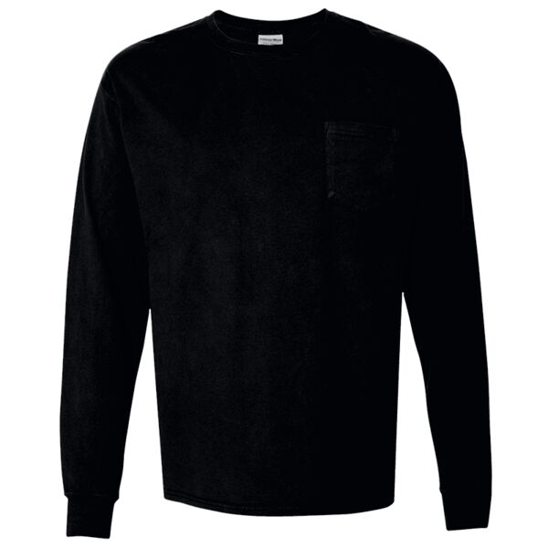 Unisex Garment-Dyed Long-Sleeve T-Shirt with Pocket Thumbnail