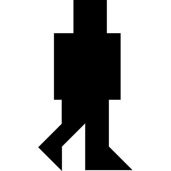 Tangram shape people 11 black Thumbnail