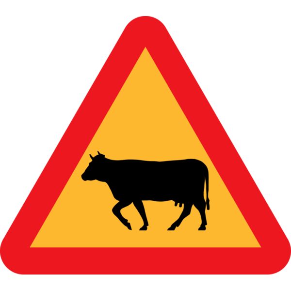 ryanlerch Warning Cows Roadsign Thumbnail