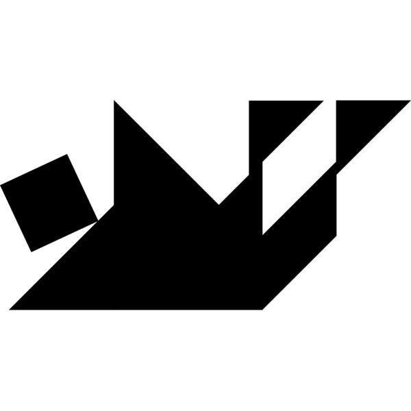 Tangram shape people 15 black Thumbnail