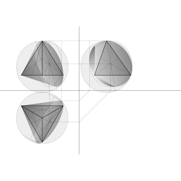 Kegel 4 umhuellt Tetraeder Konstruktion Parallelprojektion Thumbnail