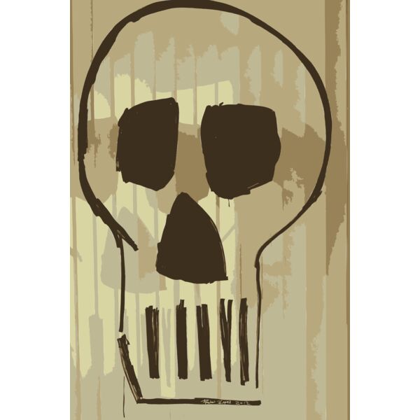 Skull Drawing with Montana Markers on Glass Thumbnail
