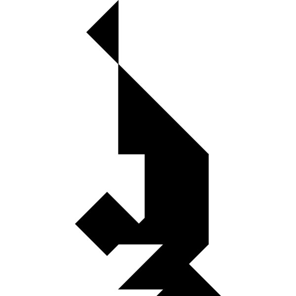 Tangram shape people 09 black Thumbnail