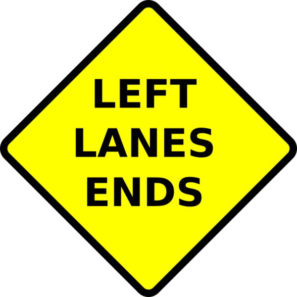 Leomarc caution left lane ends Thumbnail