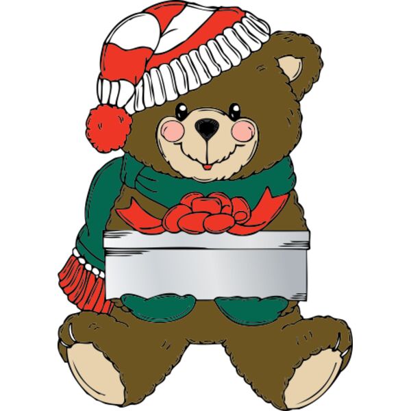johnny automatic Christmas Bear wih present Thumbnail