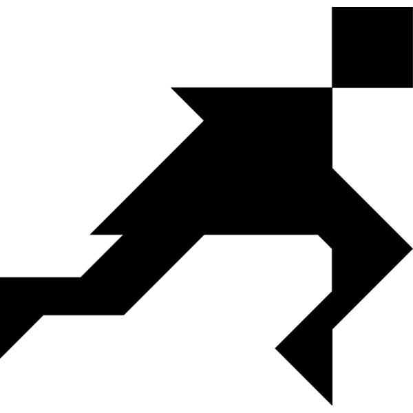 Tangram shape people 06 black Thumbnail