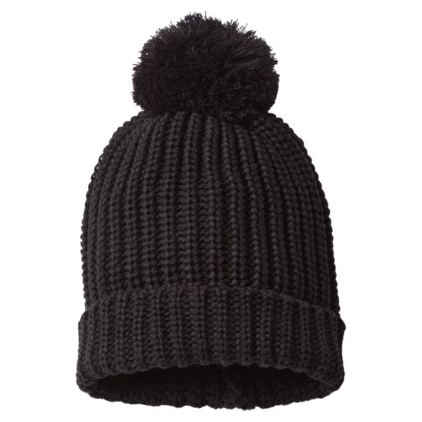 Chunky Cable with Cuff & Pom Beanie Thumbnail