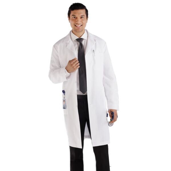Men's Five-Pocket 40" Full-Length Long Lab Coat Thumbnail