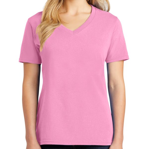 Ladies 5.4 oz 100% Cotton V Neck T Shirt Thumbnail