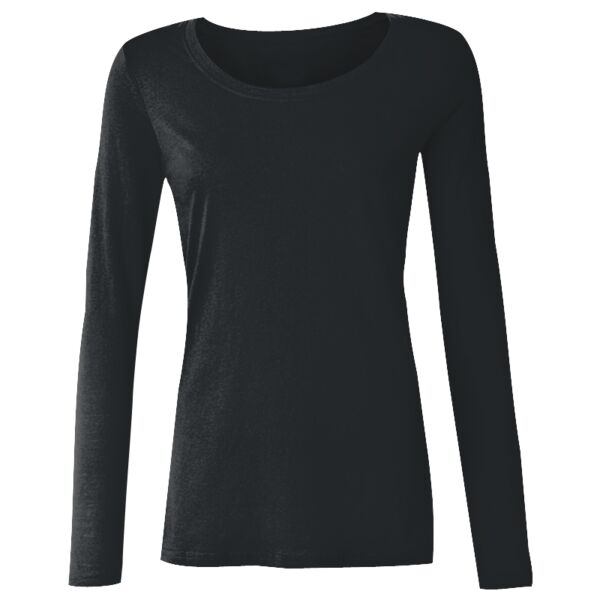 399 Ladies' Sheer Long-Sleeve Scoop Neck Cotton Tee Thumbnail