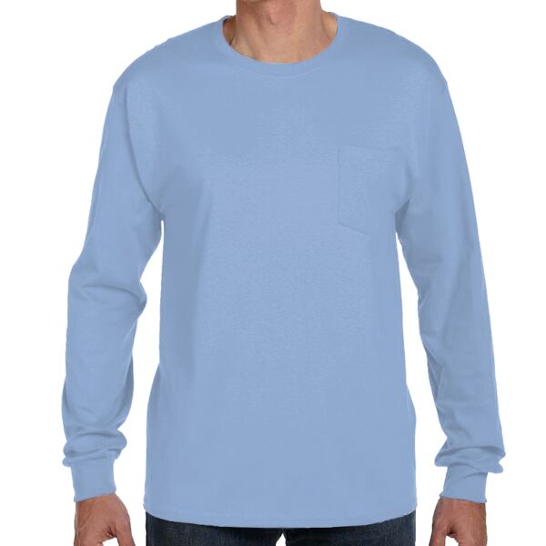 5596 6.1 oz. Tagless® ComfortSoft® Long-Sleeve Pocket T-Shirt Thumbnail