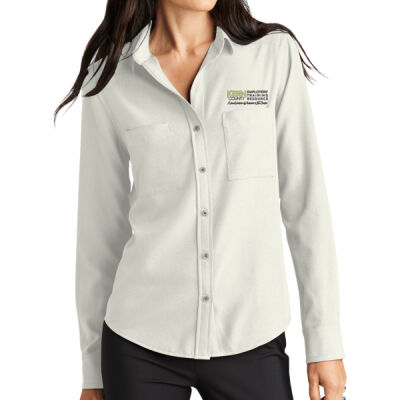    - Women's Stretch Crepe Long Sleeve Camp Thumbnail