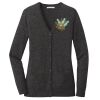 (KM) Ladies Marled Cardigan Sweater Thumbnail