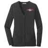 (KM) Ladies Marled Cardigan Sweater Thumbnail