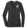 (KM) Ladies Marled Cardigan Sweater Thumbnail