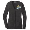 (KM) Ladies Marled Cardigan Sweater Thumbnail