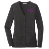 (KM) Ladies Marled Cardigan Sweater Thumbnail