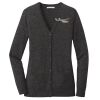 (KM) Ladies Marled Cardigan Sweater Thumbnail