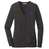 (KM) Ladies Marled Cardigan Sweater Thumbnail