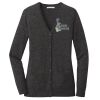 (KM) Ladies Marled Cardigan Sweater Thumbnail