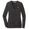 (KM) Ladies Marled Cardigan Sweater Thumbnail