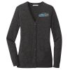 (KM) Ladies Marled Cardigan Sweater Thumbnail