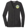 (KM) Ladies Marled Cardigan Sweater Thumbnail