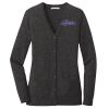 (KM) Ladies Marled Cardigan Sweater Thumbnail