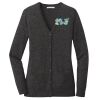 (KM) Ladies Marled Cardigan Sweater Thumbnail