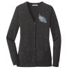 (KM) Ladies Marled Cardigan Sweater Thumbnail