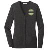 (KM) Ladies Marled Cardigan Sweater Thumbnail