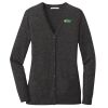 (KM) Ladies Marled Cardigan Sweater Thumbnail