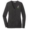 (KM) Ladies Marled Cardigan Sweater Thumbnail