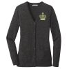 (KM) Ladies Marled Cardigan Sweater Thumbnail