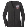 (KM) Ladies Marled Cardigan Sweater Thumbnail
