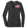 (KM) Ladies Marled Cardigan Sweater Thumbnail