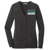(KM) Ladies Marled Cardigan Sweater Thumbnail