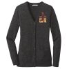 (KM) Ladies Marled Cardigan Sweater Thumbnail
