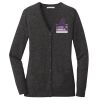 (KM) Ladies Marled Cardigan Sweater Thumbnail