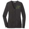 (KM) Ladies Marled Cardigan Sweater Thumbnail