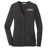 (KM) Ladies Marled Cardigan Sweater Thumbnail