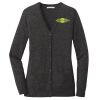 (KM) Ladies Marled Cardigan Sweater Thumbnail