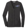 (KM) Ladies Marled Cardigan Sweater Thumbnail