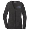 (KM) Ladies Marled Cardigan Sweater Thumbnail