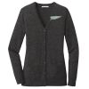 (KM) Ladies Marled Cardigan Sweater Thumbnail