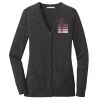 (KM) Ladies Marled Cardigan Sweater Thumbnail