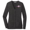 (KM) Ladies Marled Cardigan Sweater Thumbnail
