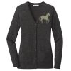 (KM) Ladies Marled Cardigan Sweater Thumbnail